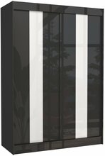 Riidekapp Adrk Furniture Karen, liugustega, 150 x 61 x 215 cm, must