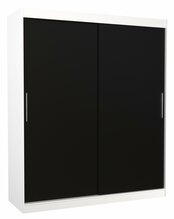 Riidekapp Adrk Furniture Lincoln 180, 58 x 180 x 215 cm, valge/must, liugustega