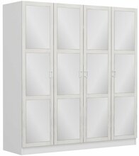 Riidekapp Kalune Design Kale Country 2458, 52 x 180 x 190 cm, peegliga, valge