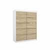 Liugustega kapp Adrk Furniture Luft 150, 150 x 200 x 58 cm, valge/tamm