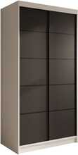 Riidekapp Adrk Furniture Verto 100, 100 x 58 x 200 cm, liugustega, must/pruun/valge