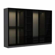 Riidekapp Kalune Design Kale 6092, 52 x 270 x 210 cm, antratsiit/must