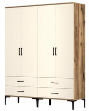 Riidekapp Kalune Design Kumsal TT, 47.5 x 160 x 201.4 cm, kreemjas/pähkel