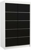 Liugustega riidekapp Adrk Furniture Benisso 120, 120 x 58 x 200cm, valge/must