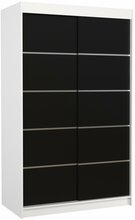 Liugustega riidekapp Adrk Furniture Benisso 120, 120 x 58 x 200cm, valge/must