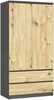 Riidekapp Akord S90 2D 2SZ, 90 x 51 x 180 cm, hall/tamm