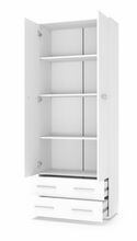 Riidekapp Halmar Lima REG2, 40 x 77 x 200 cm, valge