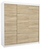 Liugustega riidekapp Adrk Furniture Megan 200, 58 x 200 x 215 cm, tamm/valge/pruun