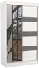 Riidekapp Adrk Furniture Toura 120, 61 x 120 x 215 cm, valge/hall, peegliga