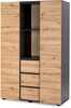 Riidekapp Littlesky Dalia, 120 x 50 x 183 cm, antratsiit/tamm