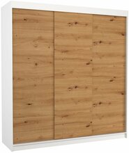 Liugustega riidekapp Adrk Furniture Megan 200, 58 x 200 x 215 cm, tamm/valge