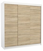Liugustega riidekapp Adrk Furniture Megan 200, 58 x 200 x 215 cm, tamm/valge/pruun