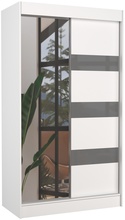 Riidekapp Adrk Furniture Toura 120, 61 x 120 x 215 cm, valge/hall, peegliga
