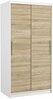 Liugustega riidekapp Adrk Furniture Asten 100, 100 x 58 x 200 cm, valge/sonoma tamm