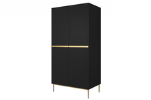 Riidekapp Bogart Nicole 100 cm, sahtlitega, must, kuldsed jalad