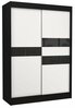 Riidekapp Adrk Furniture Batia 150, liugustega, 150 x 61 x 215 cm, must/valge