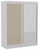 Riidekapp Adrk Furniture Delia 160, 160 x 60 x 205 cm, peegliga, valge