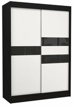 Riidekapp Adrk Furniture Batia 150, liugustega, 150 x 61 x 215 cm, must/valge