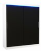 Riidekapp Adrk Furniture Lincoln 180, 58 x 180 x 215 cm, LED valgustusega, must/valge