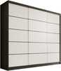 Liugustega riidekapp Adrk Furniture Andy 250, 250 x 215 x 58 cm, must/valge