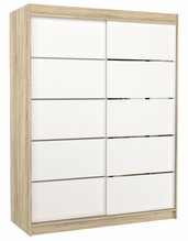 Riidekapp Adrk Furniture Luft 150, 58 x 150 x 200 cm, tamme värv/valge