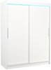 Riidekapp Adrk Furniture Denver 150, 150 x 58 x 200 cm, LED valgustusega, valge