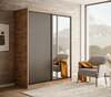 Liugustega riidekapp Adrk Furniture Delia 160, 160 x 205 x 60 cm, must/pruun