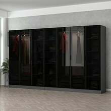 Riidekapp Kalune Design Kale 6095, 52 x 315 x 210 cm, antratsiit/must