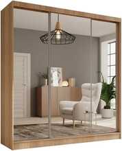 Riidekapp Adrk Furniture Tola, liugustega, 200 x 61 x 215 cm, sonoma tamm