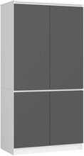 Riidekapp Akord S90 4D CLP, 50.4 x 90.4 x 180 cm, valge/hall