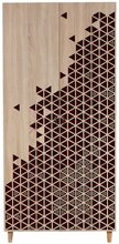 Riidekapp Kalune Design Stil 122, 52 x 90 x 192 cm, punane/sonoma tamm