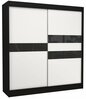 Riidekapp Adrk Furniture Batia 200, liugustega, 61 x 200 x 215 cm, must/valge