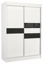 Riidekapp Adrk Furniture Batia 150, 150 x 61 x 215 cm, valge/must