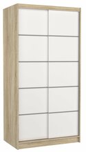 Riidekapp Adrk Furniture Riva 100, 100 x 58 x 200 cm, valge/sonoma