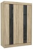 Riidekapp Adrk Furniture Karen, liugustega, 61 x 150 x 215 cm, tamm/must