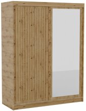 Riidekapp Adrk Furniture Delia 160, 160 x 60 x 205 cm, peegliga, pruun