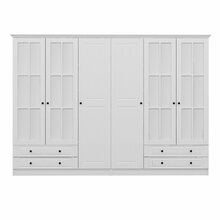Riidekapp Kalune Design Kale Mebran 4020, 52 x 225 x 190 cm, peegliga, valge