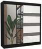 Riidekapp Adrk Furniture Toura 200, 61 x 200 x 215 cm, peegliga, must/hall/valge