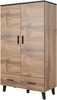 Riidekapp Cama Meble Lotta, 55 x 110 x 189 cm, puit/pruun/must