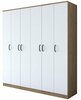Riidekapp Kalune Design BA114 - 2274, 47.3 x 180 x 190.8 cm, valge/pähkel