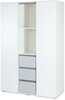 Riidekapp Littlesky Dalia, 120 x 50 x 183 cm, valge/hall