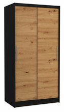Liugustega riidekapp Adrk Furniture Asten 100, 100 x 58 x 200 cm, pruun/must