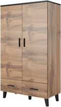 Riidekapp Cama Meble Lotta, 55 x 110 x 189 cm, puit/pruun/must