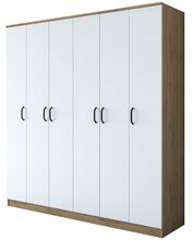 Riidekapp Kalune Design BA114 - 2274, 47.3 x 180 x 190.8 cm, valge/pähkel
