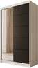 Riidekapp Adrk Furniture Castello 120, 120 x 58 x 200 cm, peegliga, valge/must