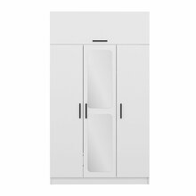 Riidekapp Kalune Design Kale 3 235, 52 x 135 x 235 cm, peegliga, valge