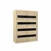 Riidekapp Adrk Furniture Martinez KAREN, liugustega, 150 x 200 x 58 cm, tamm/must