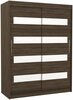 Riidekapp Adrk Furniture Martinez Karen, liugustega, 58 x 150 x 200 cm, tumepruun/valge