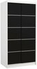 Riidekapp Adrk Furniture Riva 100, liugustega, 100 x 58 x 200 cm, valge/must