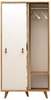 Riidekapp Kalune Design Yahha 811MDD4906, 100 x 60 x 190 cm, tamm/valge, peegliga